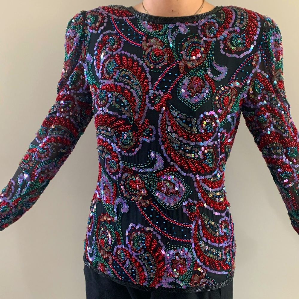 Beaded and sequenced night jacket size 10